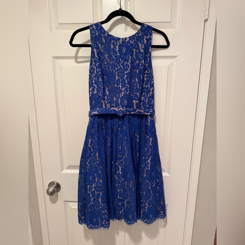Eliza J Royal Blue Lace Kids Dress